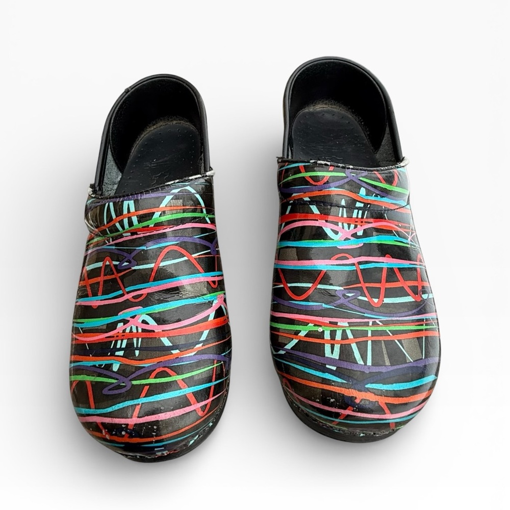 Dansko Professional Multicolor Streamers Patent Leather Women's EU 37 US 6.5-7 - Picture 4 of 15